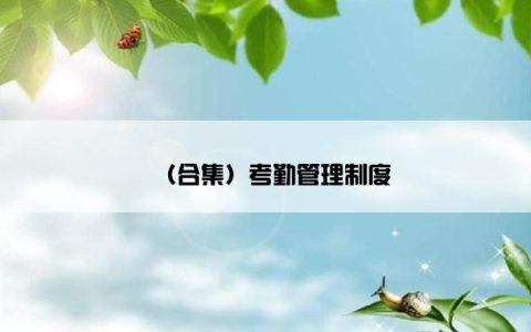 （合集）考勤管理制度