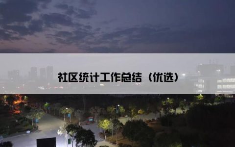 社区统计工作总结（优选）