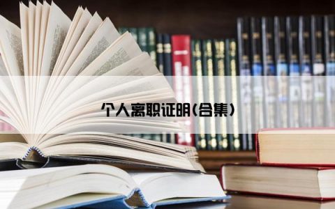 个人离职证明(合集)