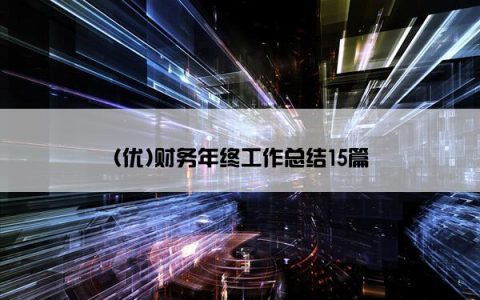 (优)财务年终工作总结15篇