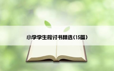 小学学生检讨书精选(15篇)