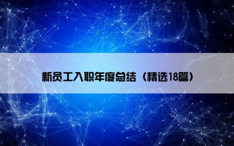 新员工入职年度总结（精选18篇）