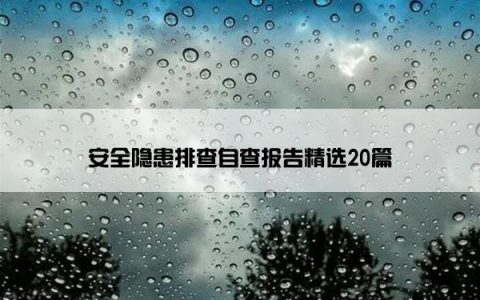 安全隐患排查自查报告精选20篇
