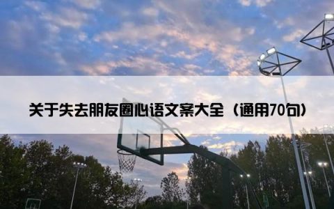 关于失去朋友圈心语文案大全（通用70句）