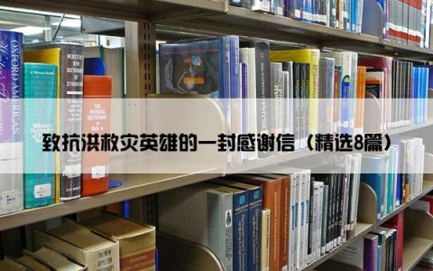 致抗洪救灾英雄的一封感谢信（精选8篇）