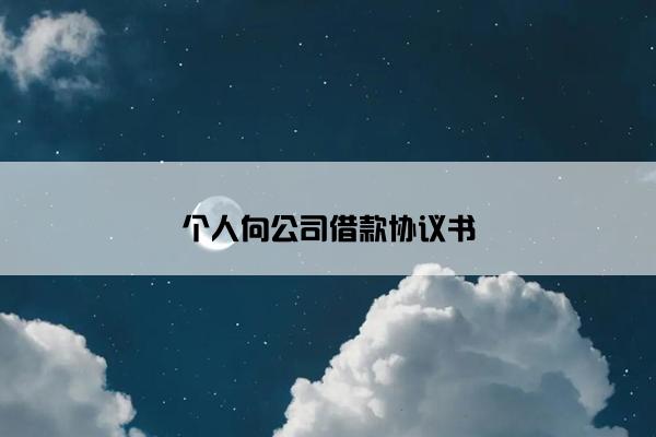 个人向公司借款协议书