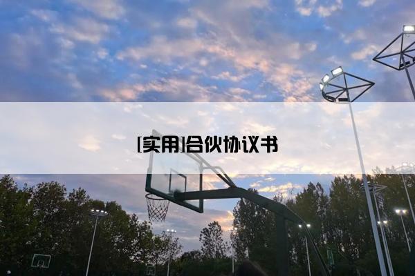 [实用]合伙协议书