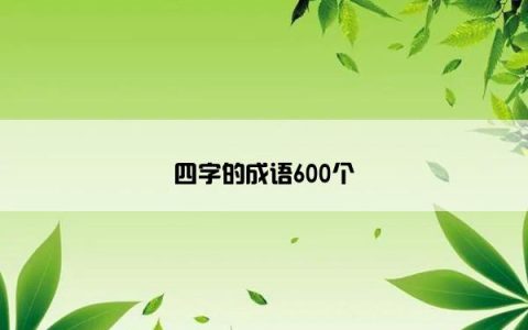 四字的成语600个