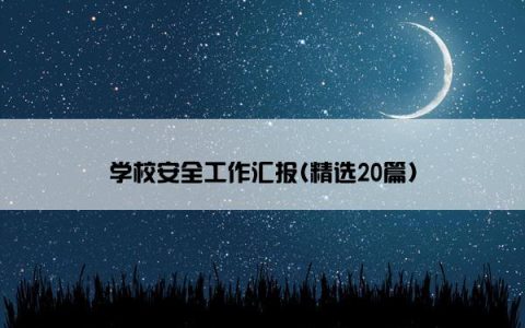 学校安全工作汇报(精选20篇)