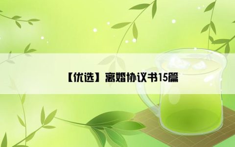 【优选】离婚协议书15篇