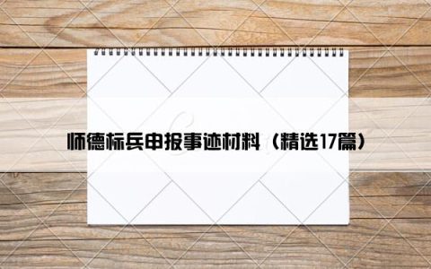 师德标兵申报事迹材料（精选17篇）
