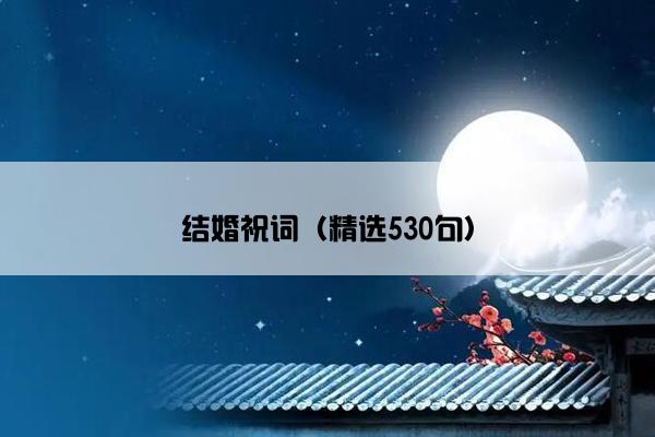 结婚祝词（精选530句）