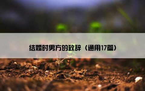 结婚时男方的致辞（通用17篇）