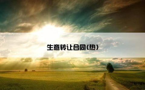 生意转让合同(热)