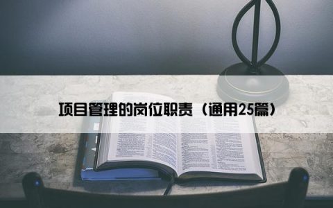 项目管理的岗位职责（通用25篇）