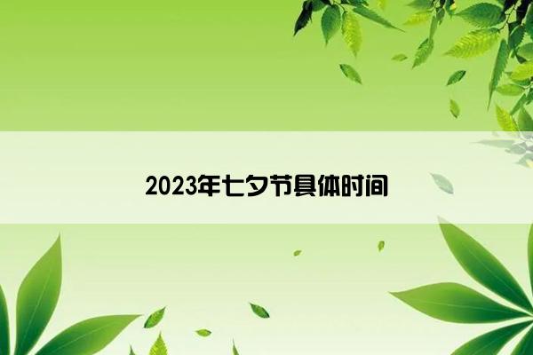 2023年七夕节具体时间