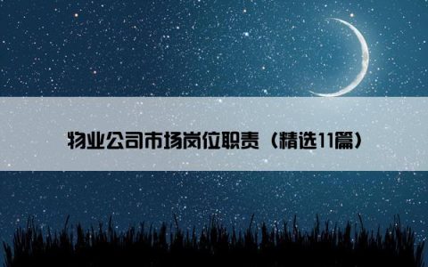 物业公司市场岗位职责（精选11篇）