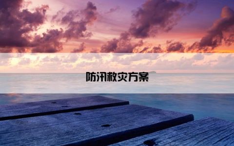 防汛救灾方案