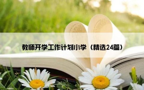 教师开学工作计划小学（精选24篇）