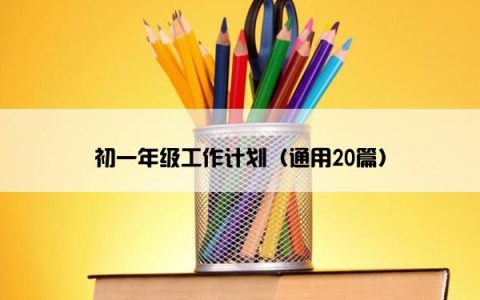 初一年级工作计划（通用20篇）