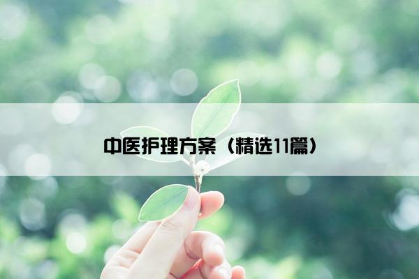 中医护理方案（精选11篇）