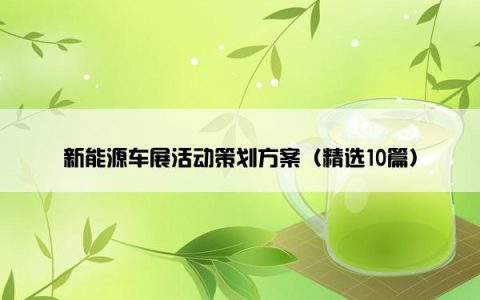 新能源车展活动策划方案（精选10篇）