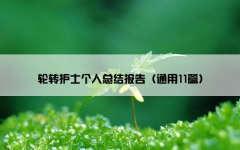 轮转护士个人总结报告（通用11篇）