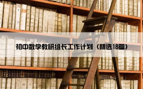 初中数学教研组长工作计划（精选18篇）