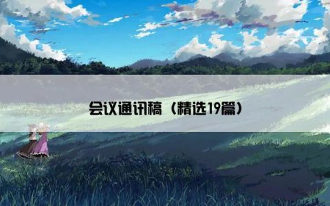 会议通讯稿（精选19篇）