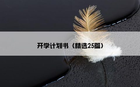 开学计划书（精选25篇）