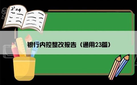 银行内控整改报告（通用23篇）