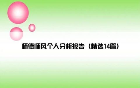 师德师风个人分析报告（精选14篇）