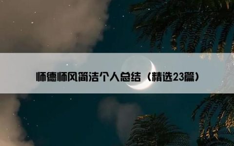 师德师风简洁个人总结（精选23篇）