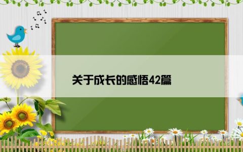 关于成长的感悟42篇