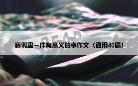 寒假里一件有意义的事作文（通用40篇）