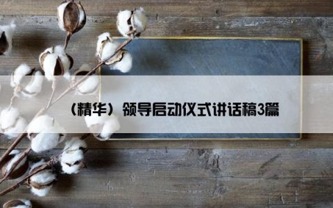 （精华）领导启动仪式讲话稿3篇