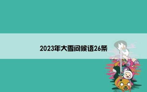 2023年大雪问候语26条