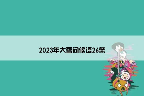 2023年大雪问候语26条