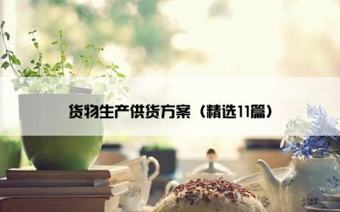 货物生产供货方案（精选11篇）