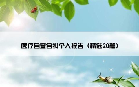 医疗自查自纠个人报告（精选20篇）