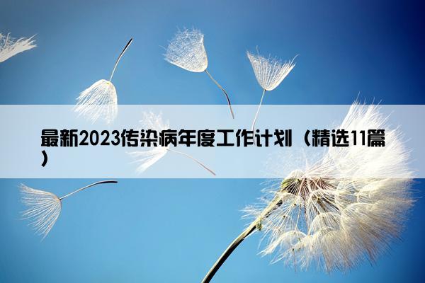 最新2023传染病年度工作计划（精选11篇）