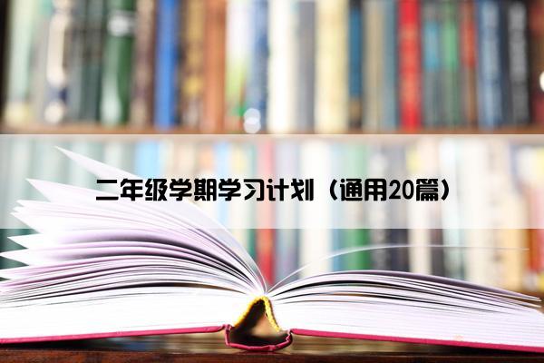 二年级学期学习计划（通用20篇）