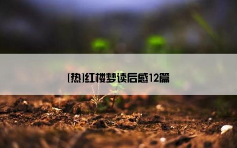 [热]红楼梦读后感12篇