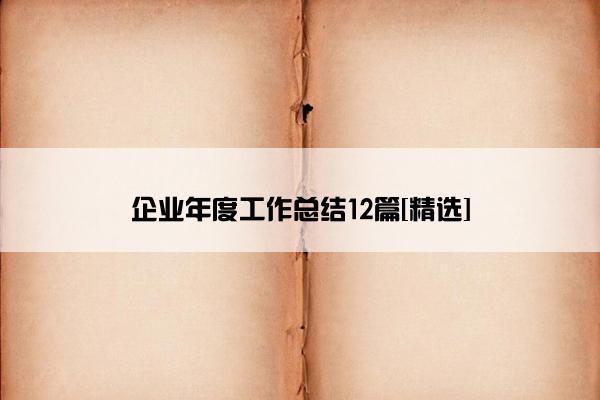 企业年度工作总结12篇[精选]