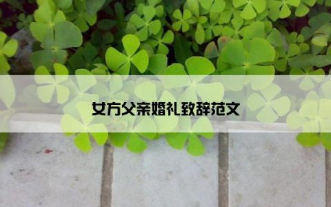 女方父亲婚礼致辞范文