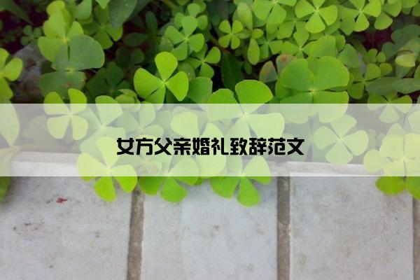 女方父亲婚礼致辞范文