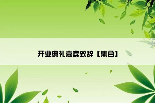 开业典礼嘉宾致辞【集合】