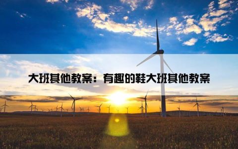 大班其他教案：有趣的鞋大班其他教案