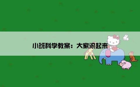 小班科学教案：大家滚起来