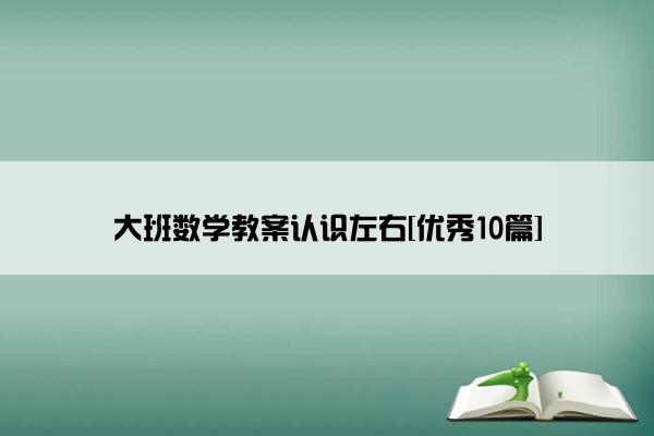 大班数学教案认识左右[优秀10篇]